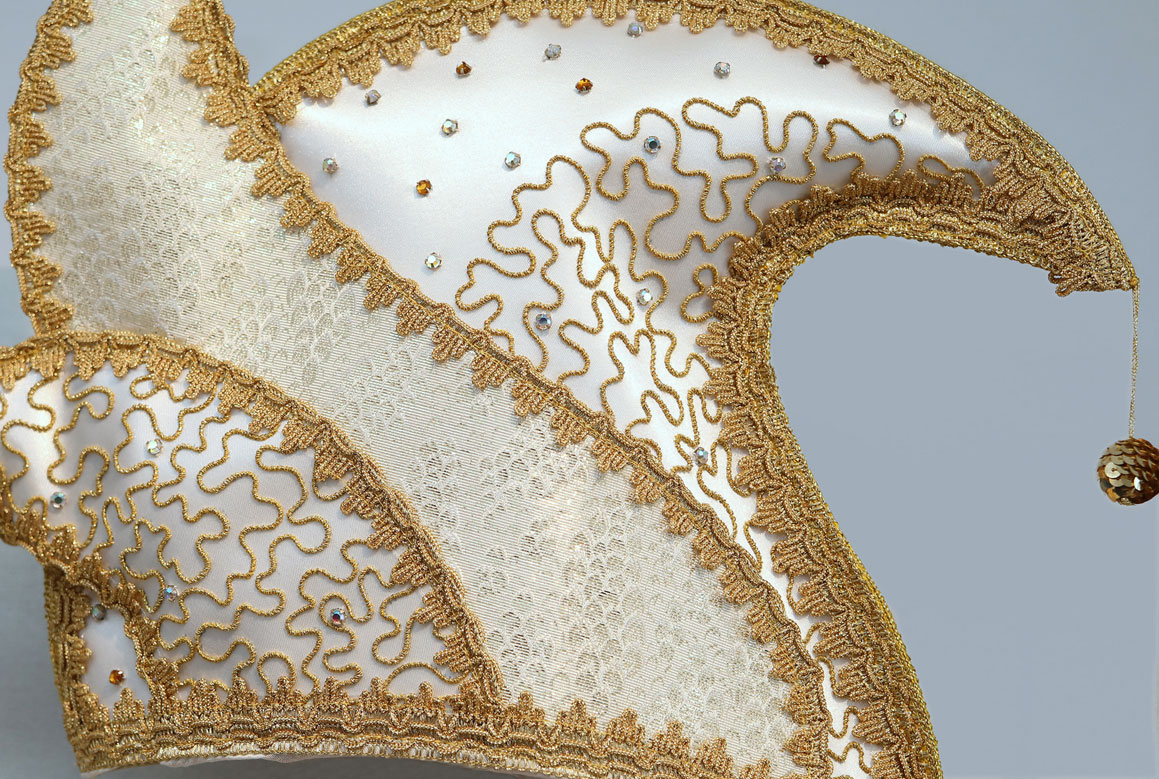 Gold/weiße Komitée-Mütze